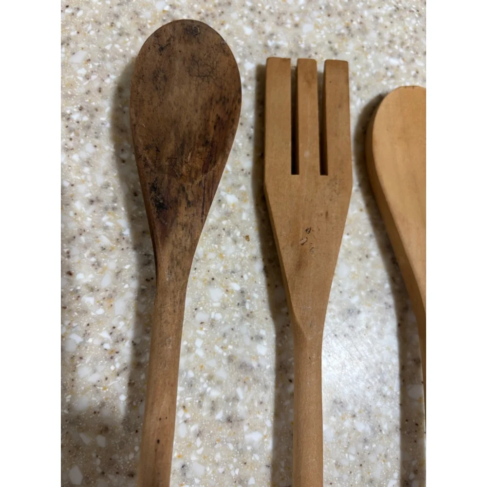 Sunflower Cooking Utensils Set of 4, Wood, Yellow Sunflower Handles One Size